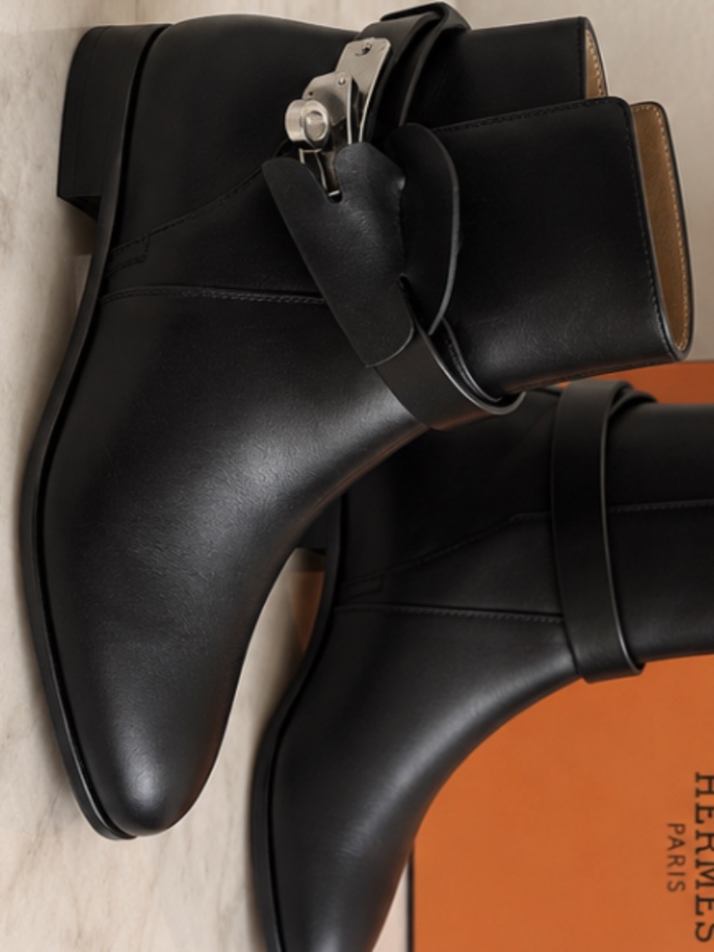 HERMES Neo Calfskin Low Boots